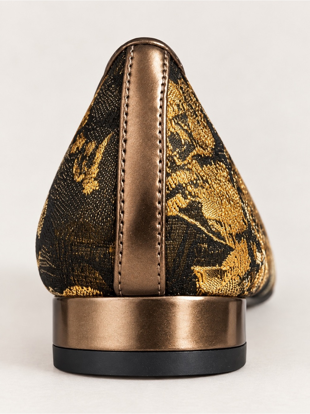 Anne Klein Gold Brocade Floral Ballet Flats 7.5M New - Picture 2 of 6